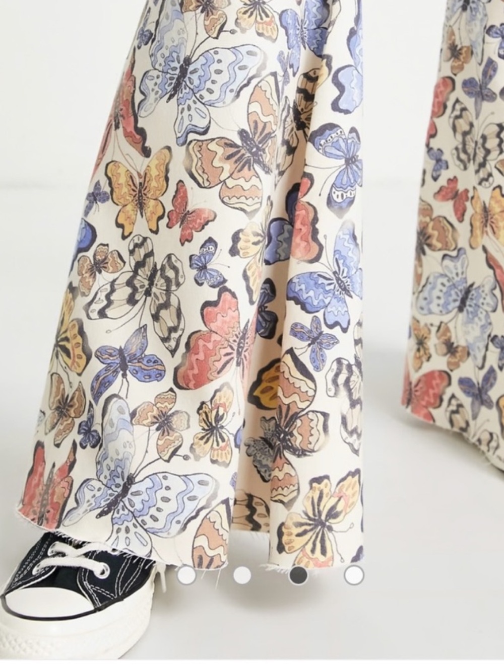 NWT Free People Just Float On Butterfly Print Flare Jeans 28 Boho Festival - Picture 5 of 11